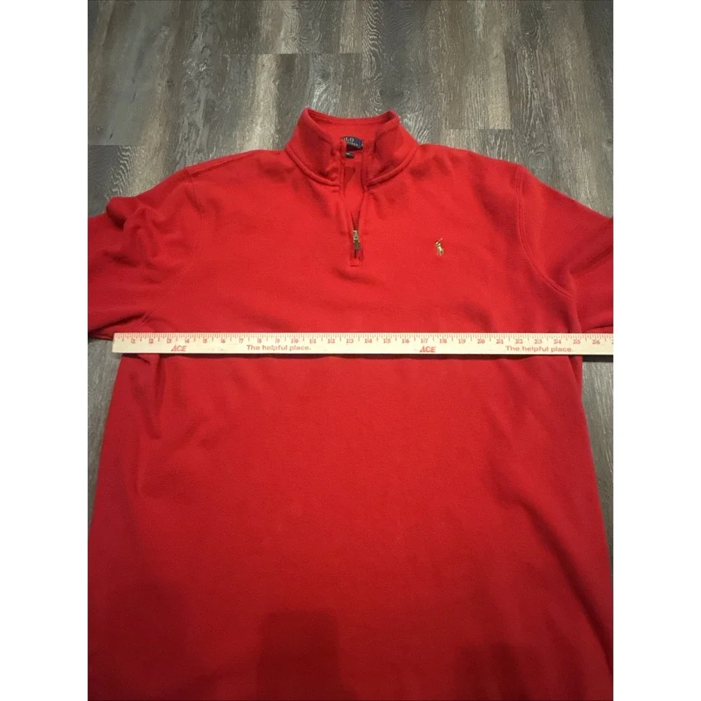Polo Ralph Lauren Estate Rib 1/4 Zip Pullover Sweater Red Men's XXL Pony Logo